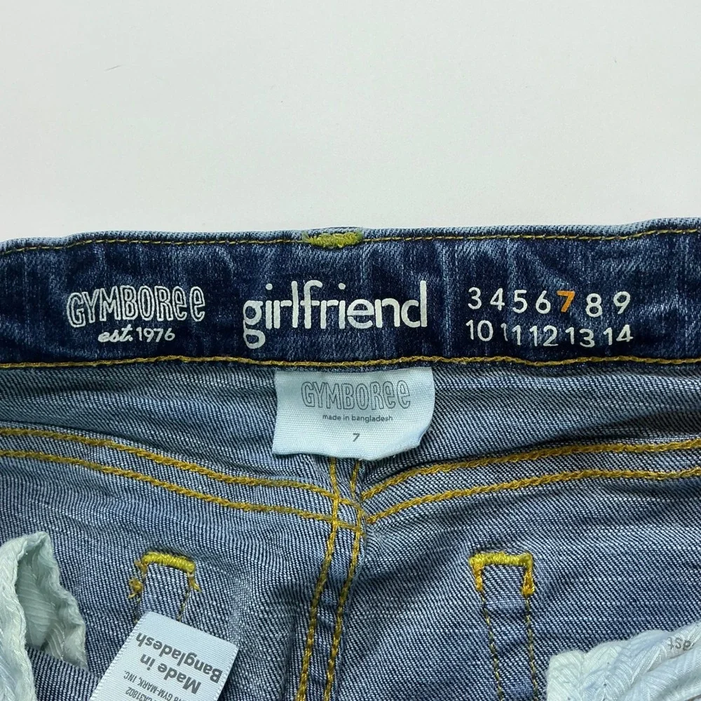 Gymboree Blue Girlfriend Jeans Kids Size 7 Adjustable Waist Dark Wash Stretch